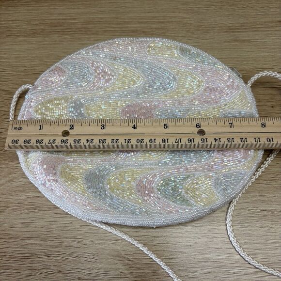 La Regale Vintage Beaded Shoulder Bag Pastel Colors Evening Wedding Cocktail - Picture 12 of 12